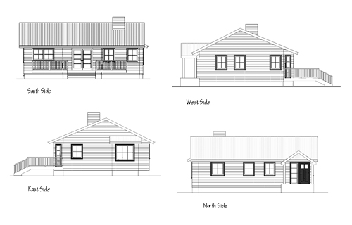 all four sides elevation drawings